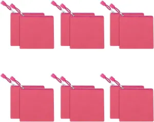 12 Pack DIY Craft Cotton Canvas Bag, Multi-Purpose Cosmetic Bag Makeup Pouches with Zipper Travel Toiletry Bag (XS, Hot Pink)