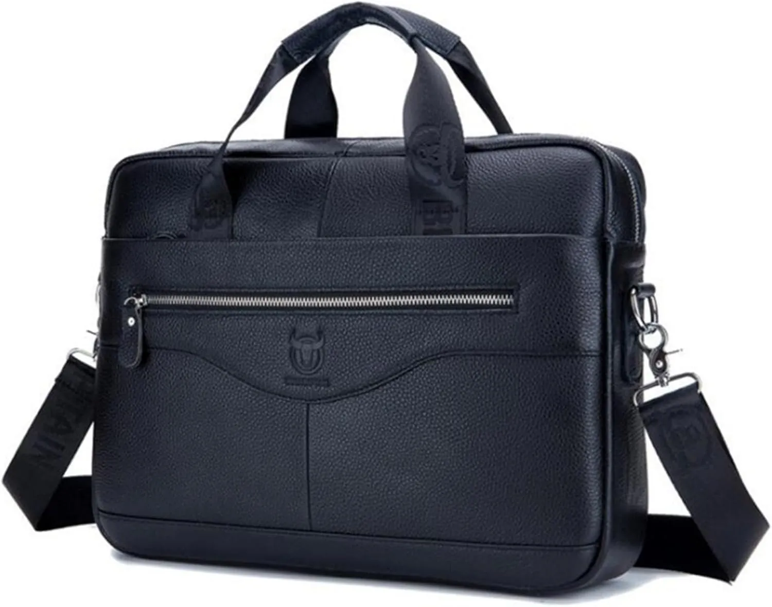 15.6-Inch Leather Briefcase, Laptop Messenger Bag, Business Travel Satchel, Office Bag for Men and Women