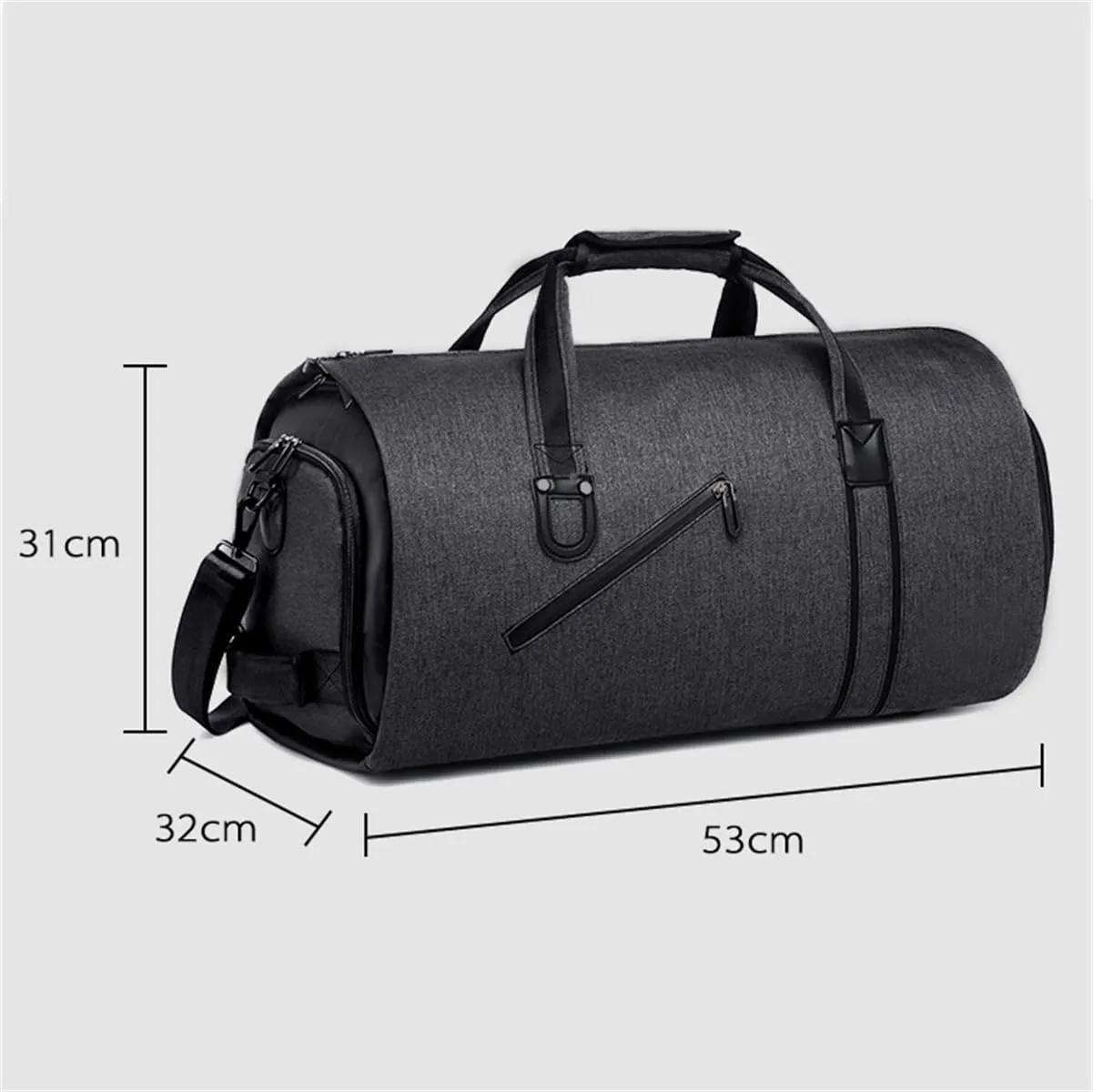 2 In 1 Hanging Suitcase Suit Travel Bags, Convertible Travel Garment Bag, Carry on Garment Duffel Bag Weekend Bag (Grey)