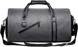 2 In 1 Hanging Suitcase Suit Travel Bags, Convertible Travel Garment Bag, Carry on Garment Duffel Bag Weekend Bag (Grey)