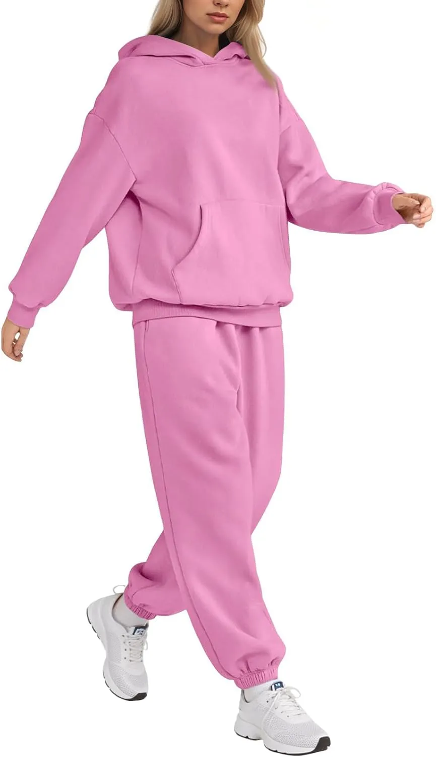 2 Piece Set Oversized With Pockets Hoodie Loose Fit Trendy Sweatsuit Baggy Fashion Sweatsuit Casual Y2k Set