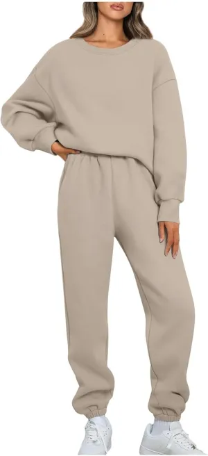 2 Piece Sets for Women Fashion Tracksuit Casual Long Sleeve Sweatshirt Sweatpants Suit Loungewear Sets