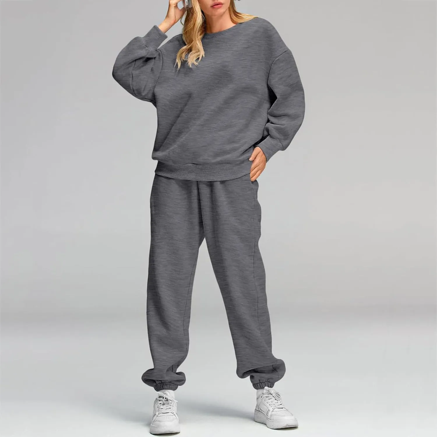 2 Piece Sets for Women Fashion Tracksuit Casual Long Sleeve Sweatshirt Sweatpants Suit Loungewear Sets