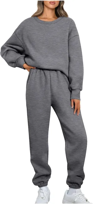 2 Piece Sets for Women Fashion Tracksuit Casual Long Sleeve Sweatshirt Sweatpants Suit Loungewear Sets