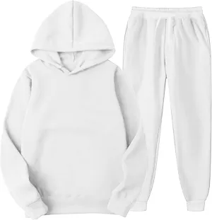 2 Piece Sweatsuit Set Women Oversized Long Sleeve Hoodie Pullover Sweatshirt with Tracksuit Jogger Sweatpants 2024