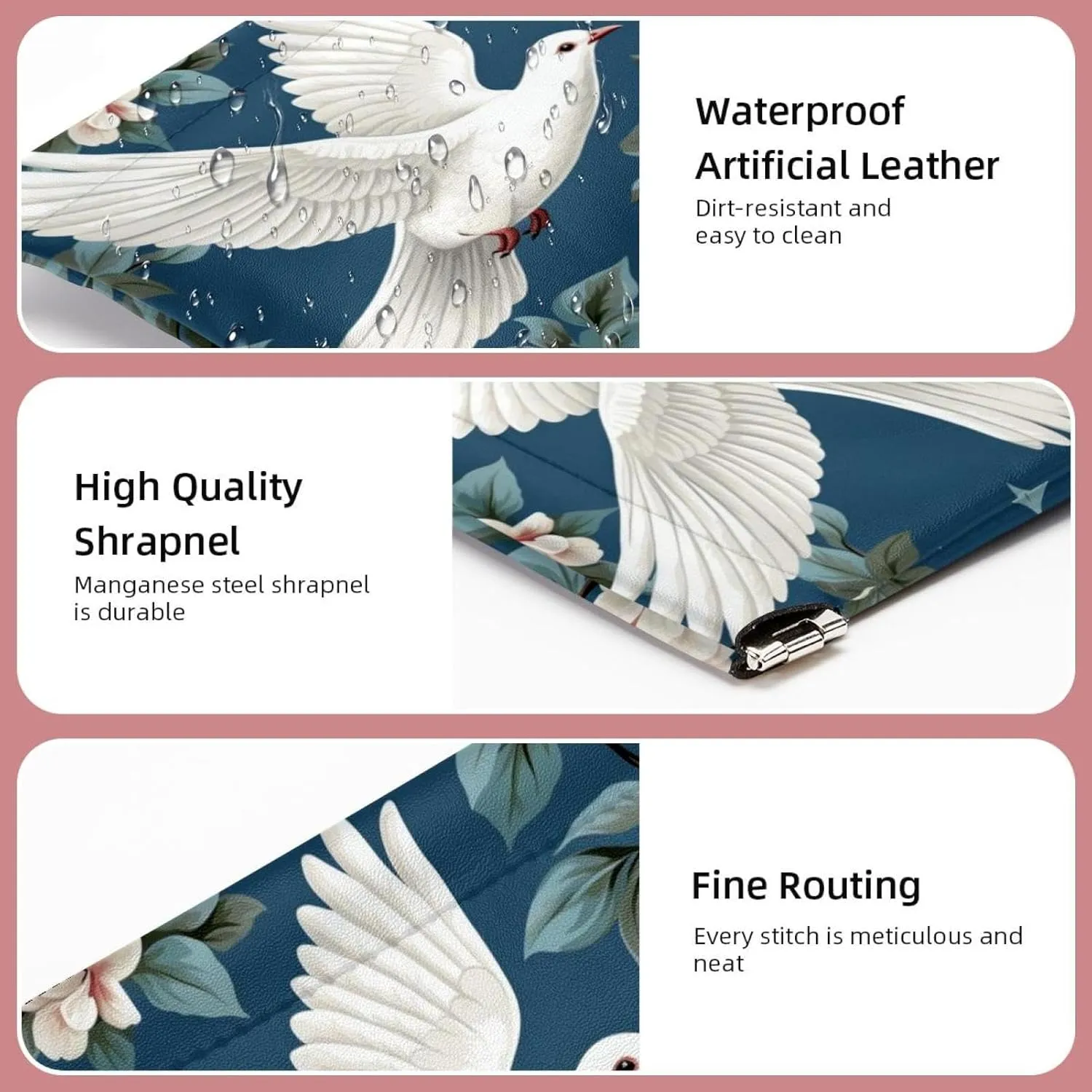 2Pcs Small Makeup Bag for Purse, Florals and Pigeon Pocket Cosmetic Bag Squeeze Pouch, Portable Mini Travel Makeup Bag for Women Gifts
