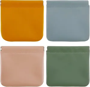 4Pcs Small Makeup Bag for Purse, Waterproof Pocket Cosmetic Bag with Squeeze Top, Portable Mini Travel Makeup Pouch for Women - Organize Lipstick, Trinkets, Jewelry
