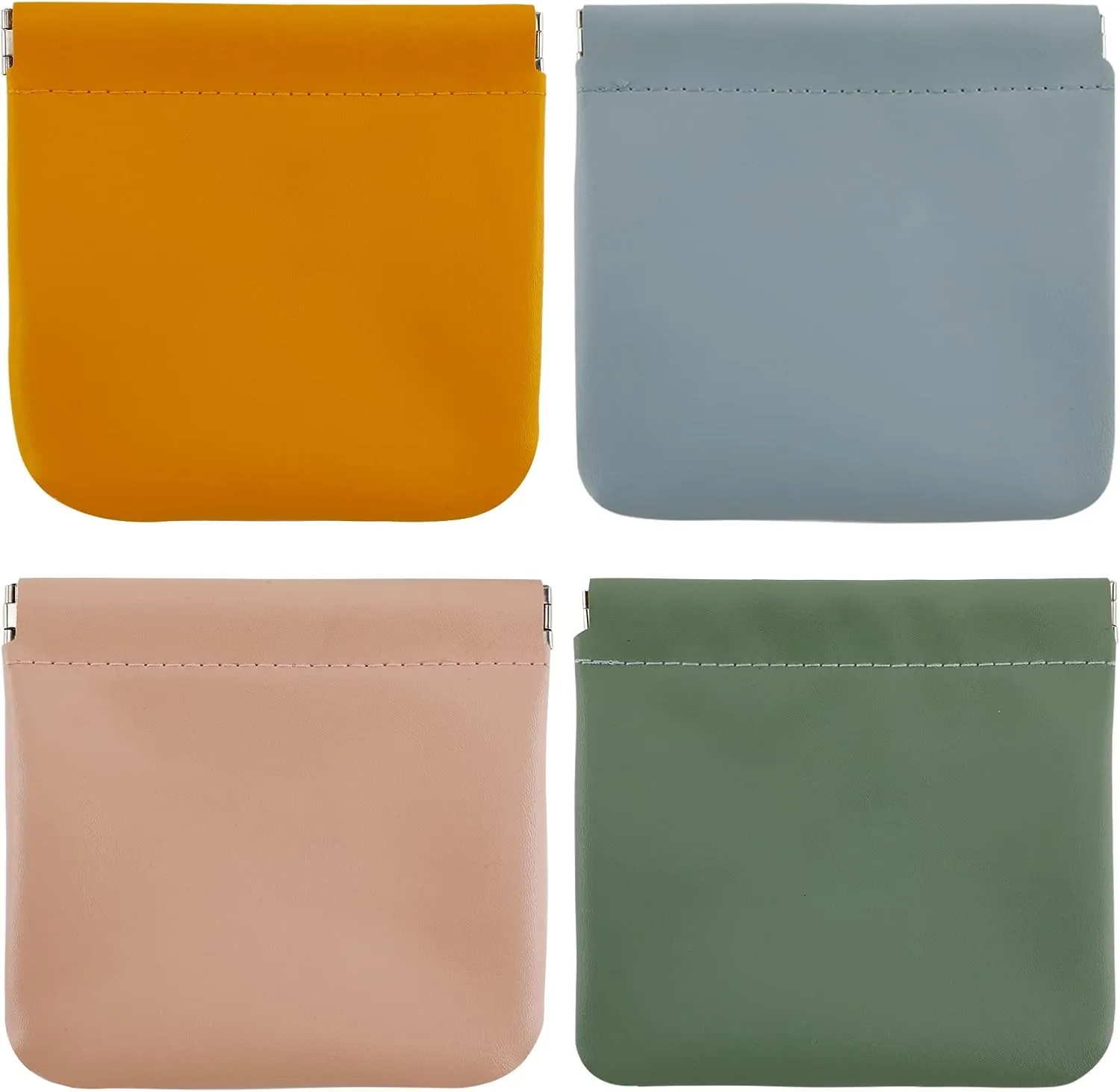 4Pcs Small Makeup Bag for Purse, Waterproof Pocket Cosmetic Bag with Squeeze Top, Portable Mini Travel Makeup Pouch for Women - Organize Lipstick, Trinkets, Jewelry