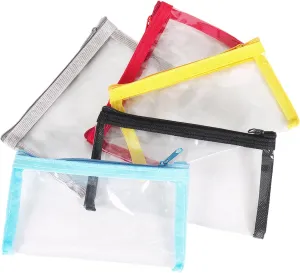 5 Pcs Small Clear Makeup Bag,Mini Clear Makeup Pouch Plastic Zipper For Purse Small Waterproof Pouch Storage For Cosmetics Jewelry And Essentials 5 Colors 6.3x3.5in