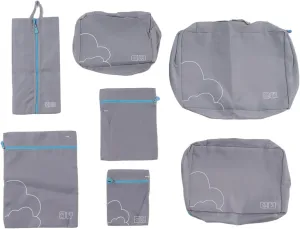 7 Pcs Luggage Packing Bags Polyester Waterproof Luggage Packing Cubes for Business Trip Travel (Grey)