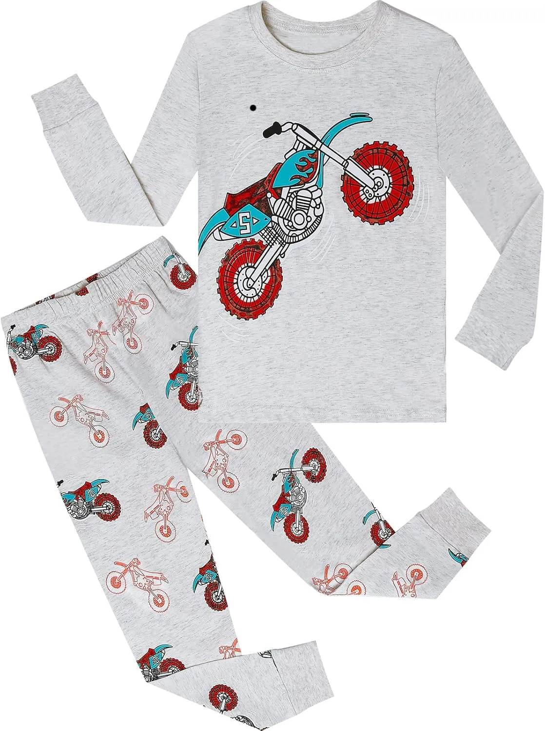 A&J DESIGN Cotton Printed Pajamas for 2-14 Years Kids, 2-Piece Pjs Set