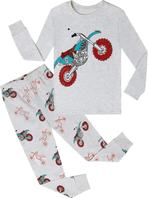 A&J DESIGN Cotton Printed Pajamas for 2-14 Years Kids, 2-Piece Pjs Set