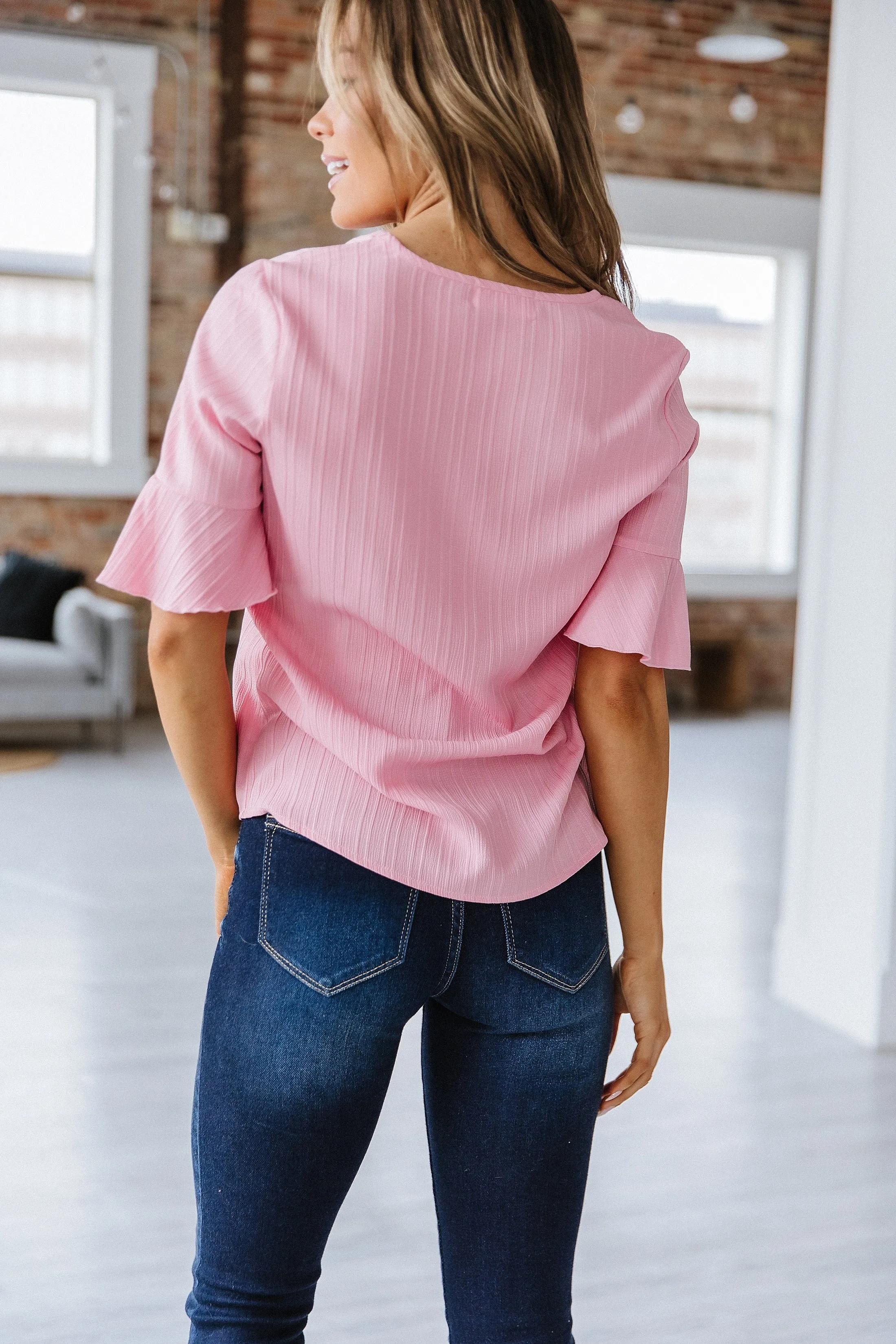 Aaron Ruffled V-Neck Top | DROPSHIP