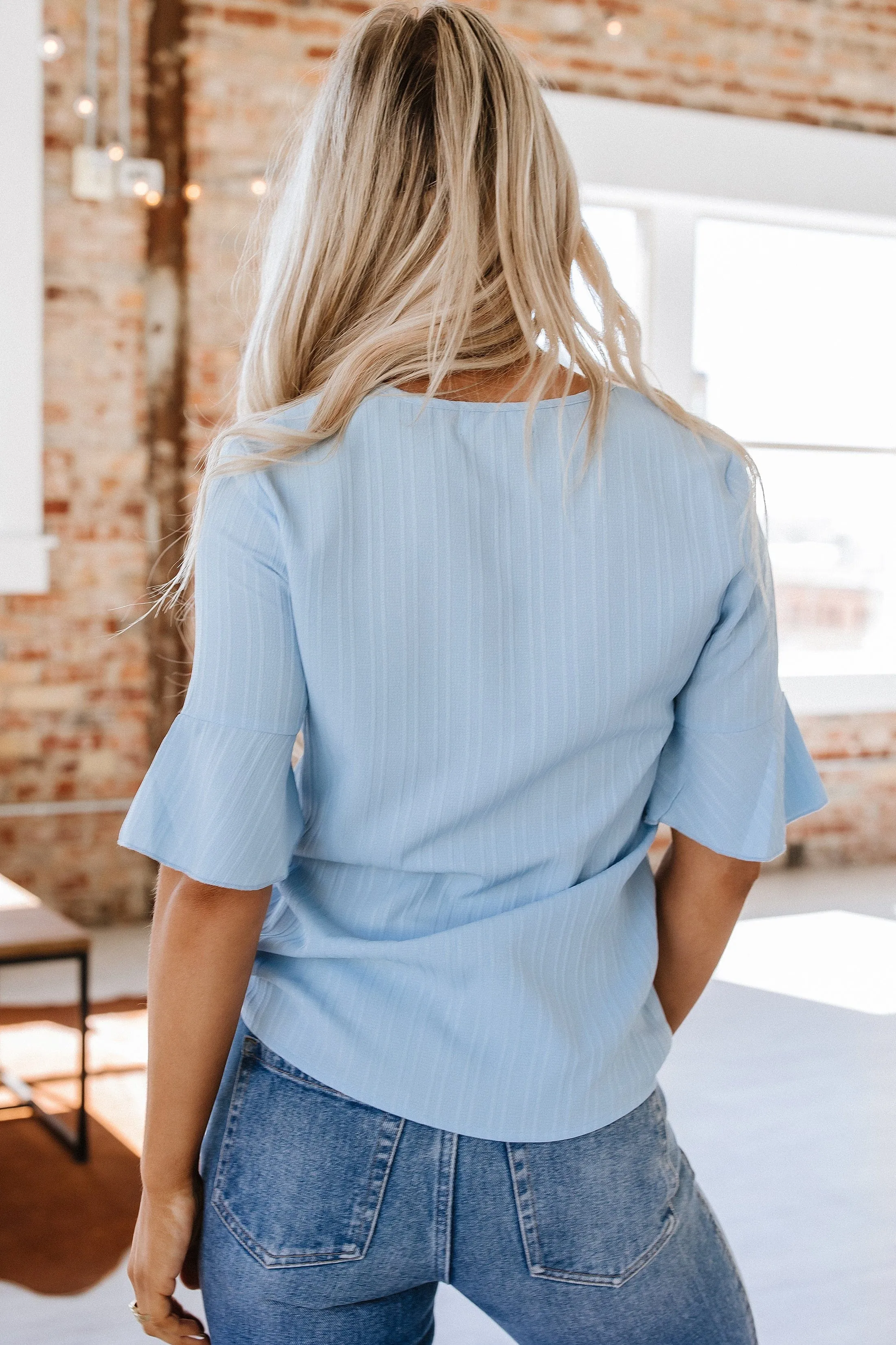 Aaron Ruffled V-Neck Top | DROPSHIP