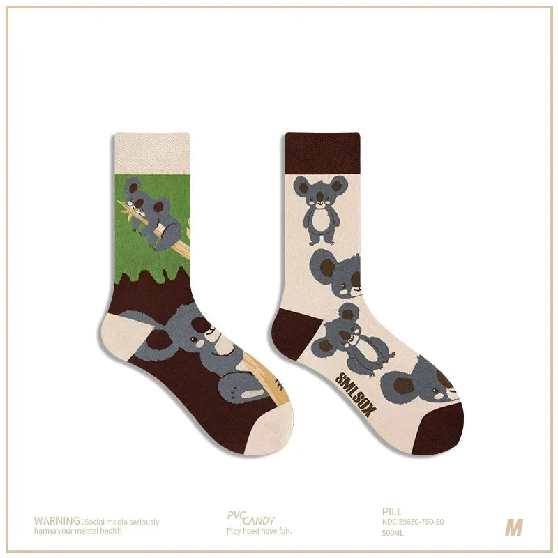 AB Asymmetrical Cartoon Socks
