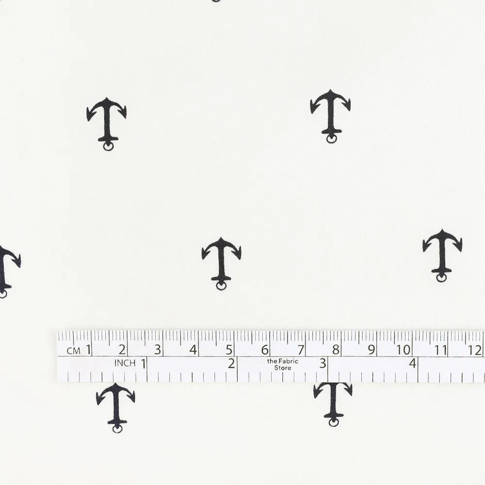 Anchor Stretch Cotton Shirting - White