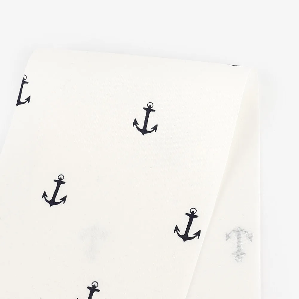 Anchor Stretch Cotton Shirting - White