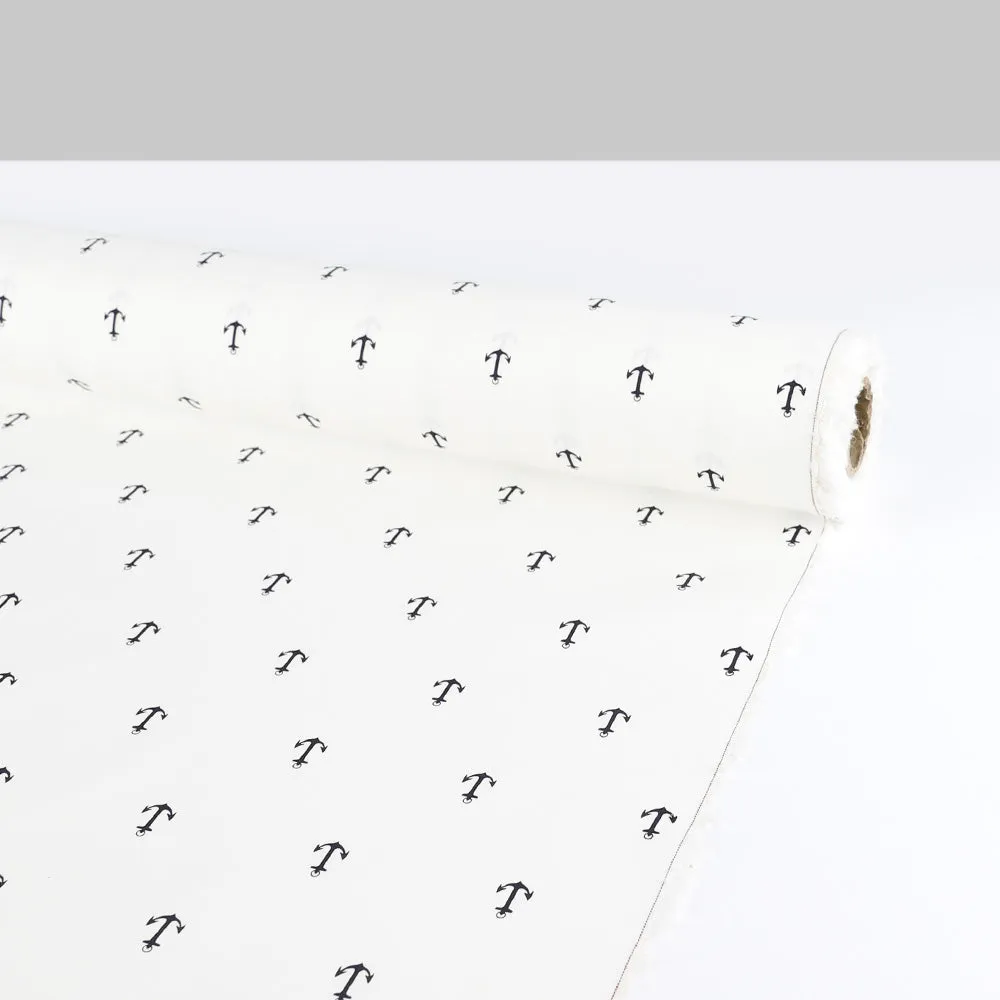 Anchor Stretch Cotton Shirting - White