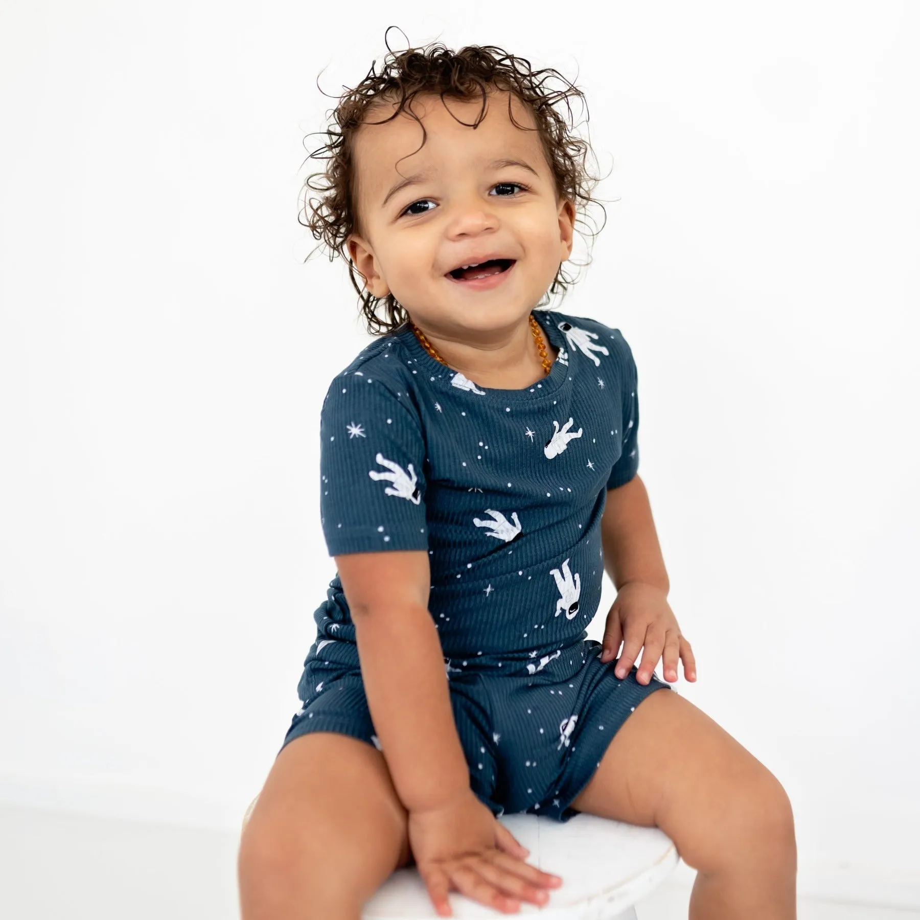 Astronauts Small Ribbed Shorts Two-Piece Set