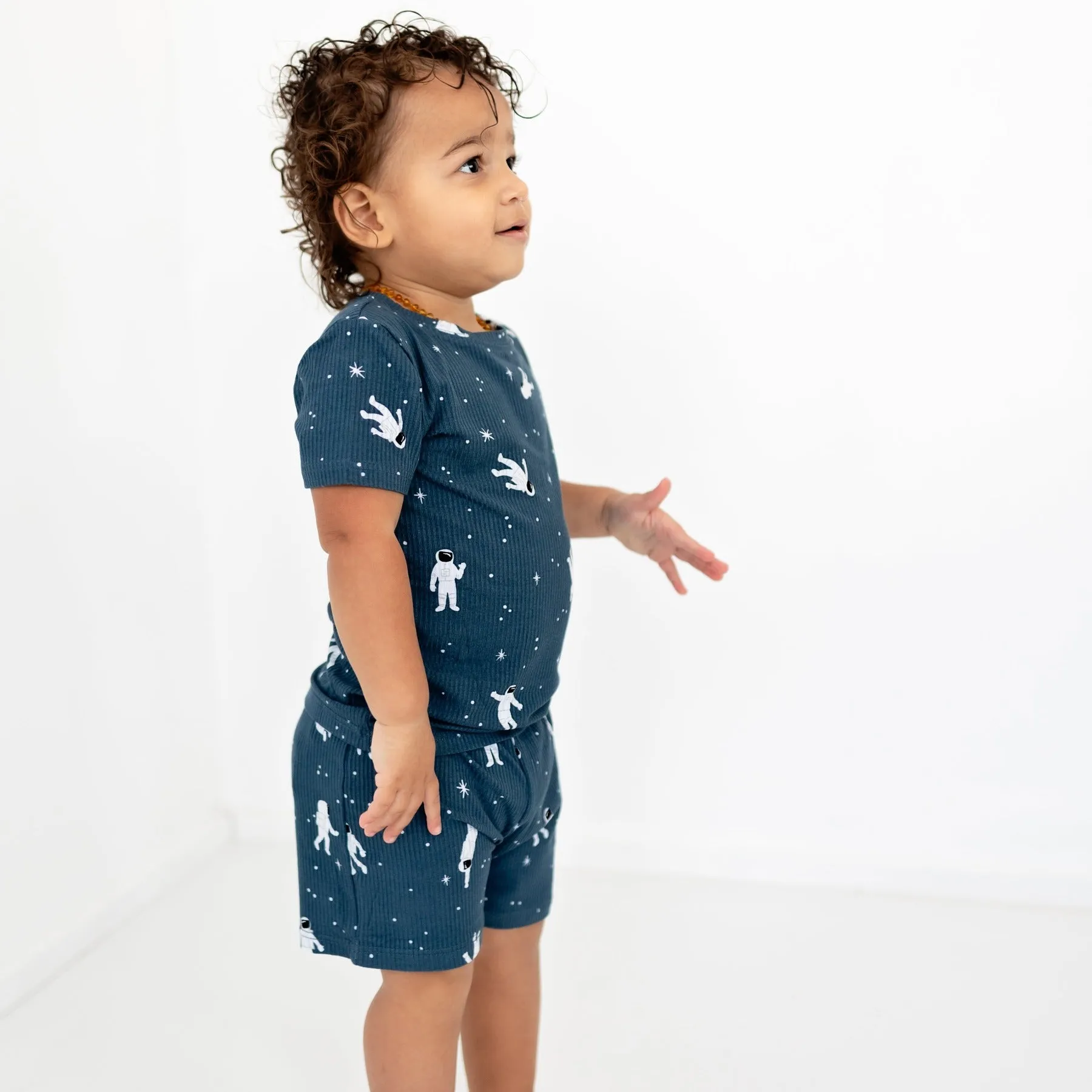 Astronauts Small Ribbed Shorts Two-Piece Set