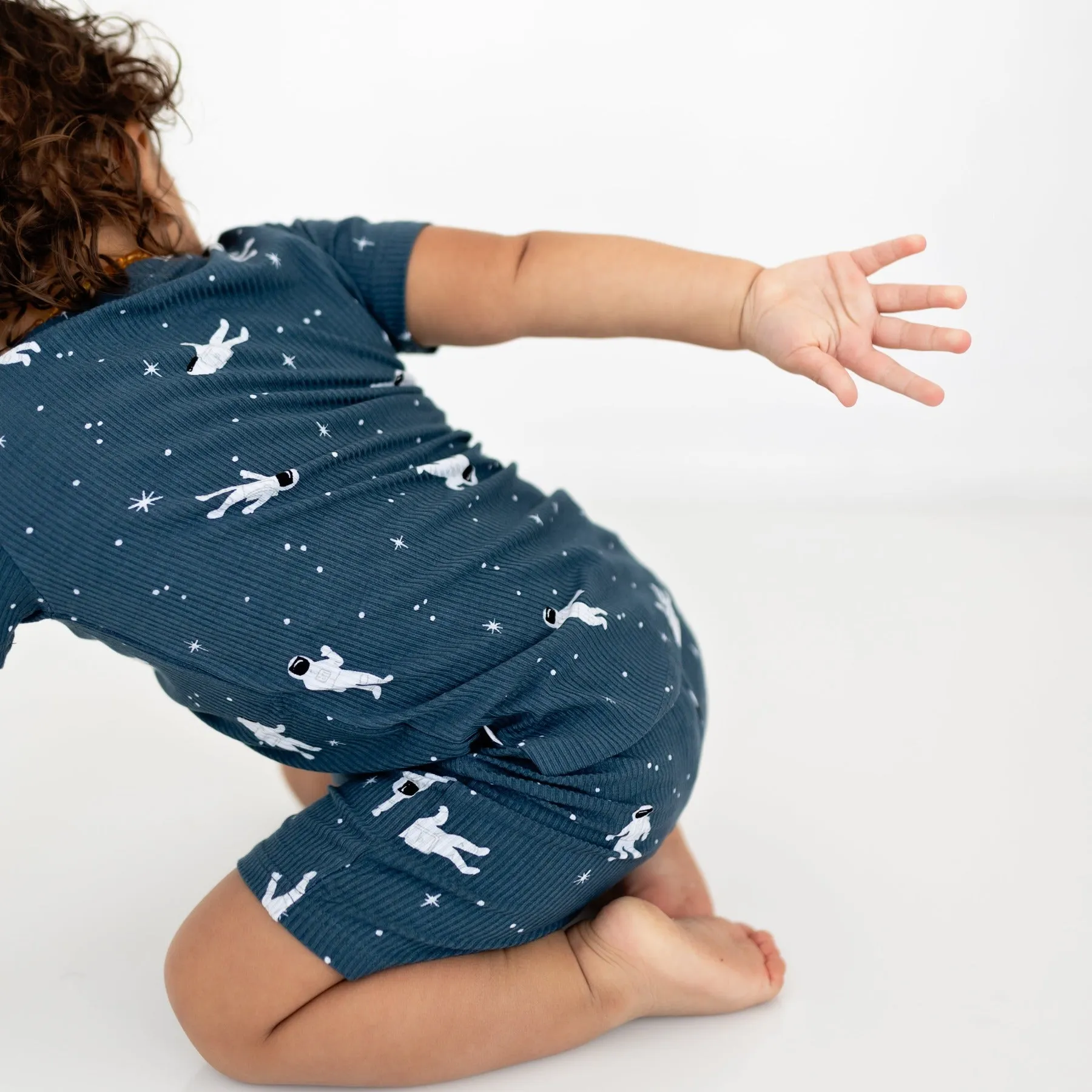 Astronauts Small Ribbed Shorts Two-Piece Set