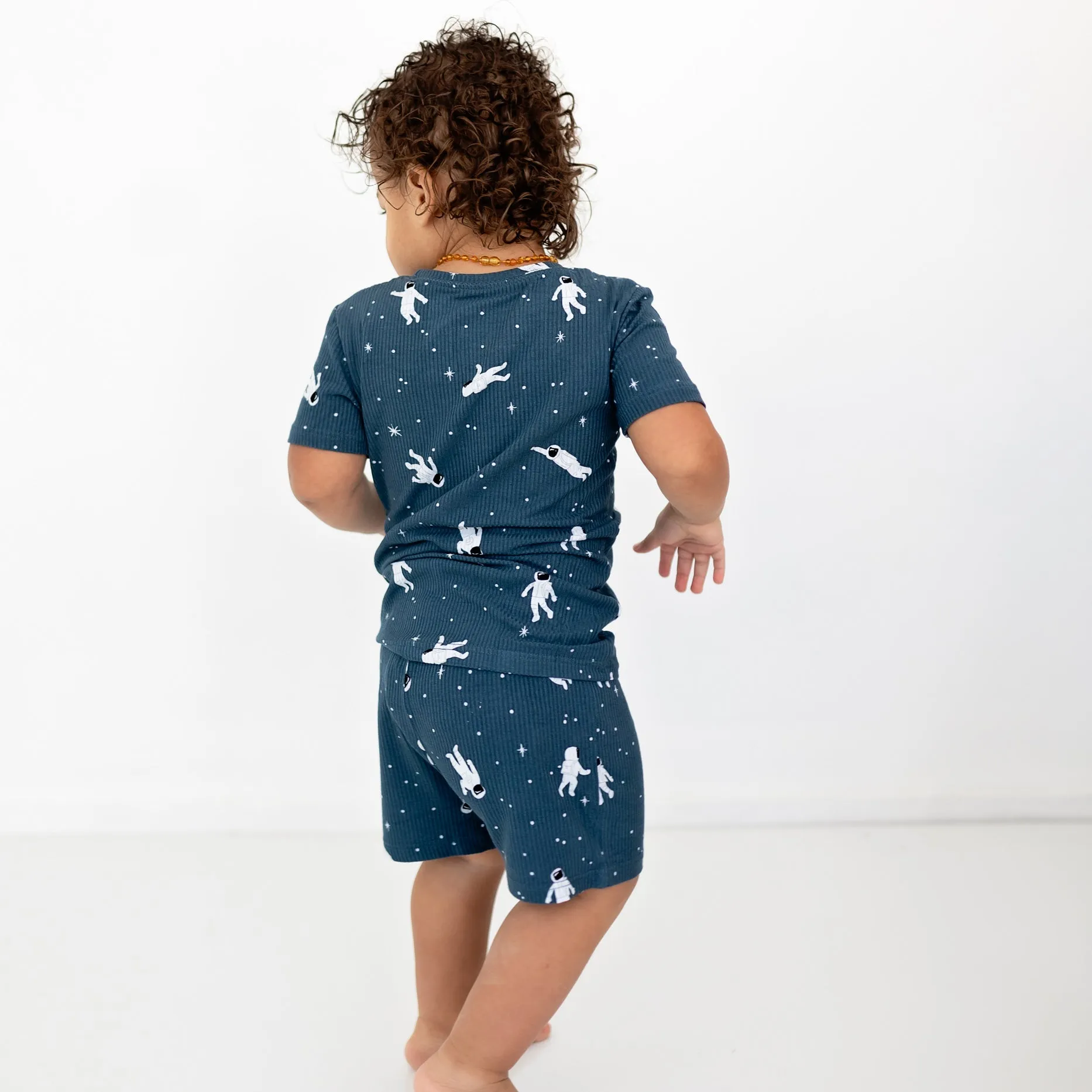 Astronauts Small Ribbed Shorts Two-Piece Set