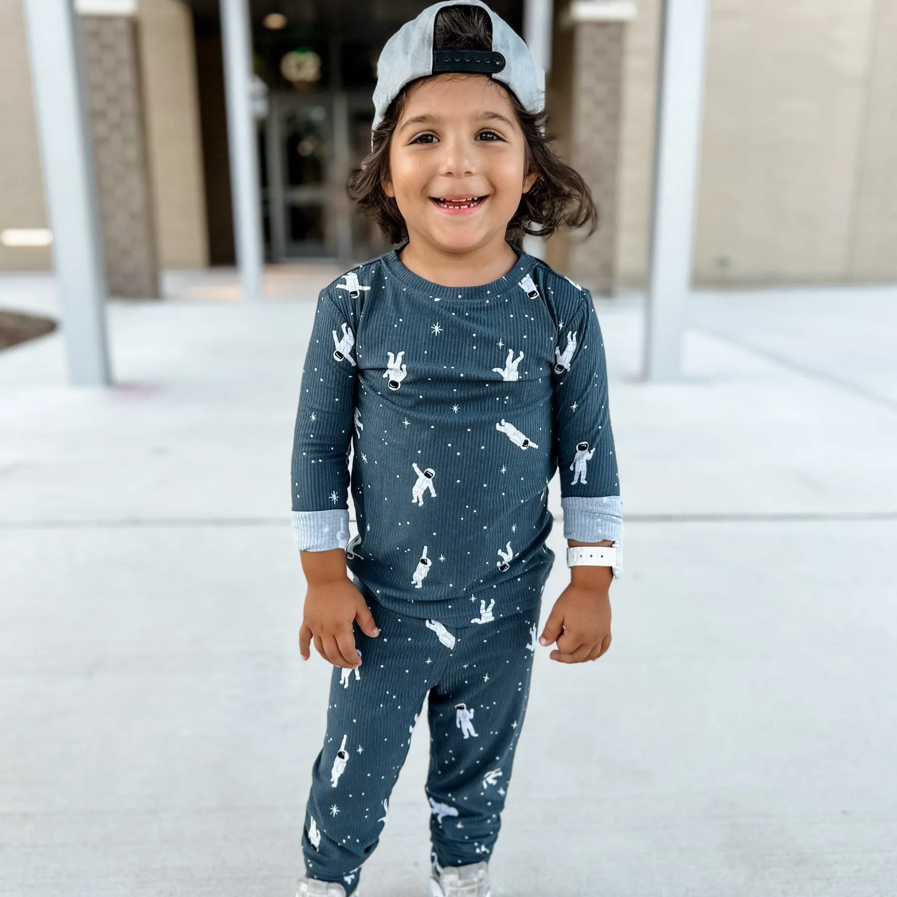 Astronauts Small Ribbed Two-Piece Set