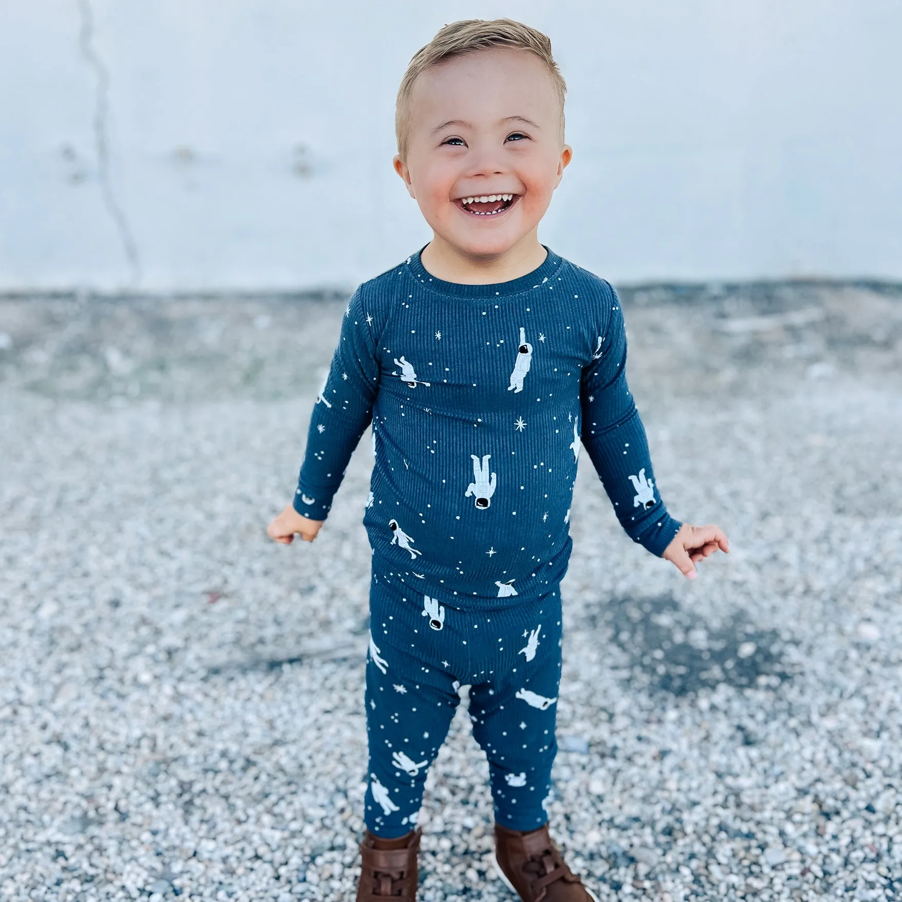 Astronauts Small Ribbed Two-Piece Set