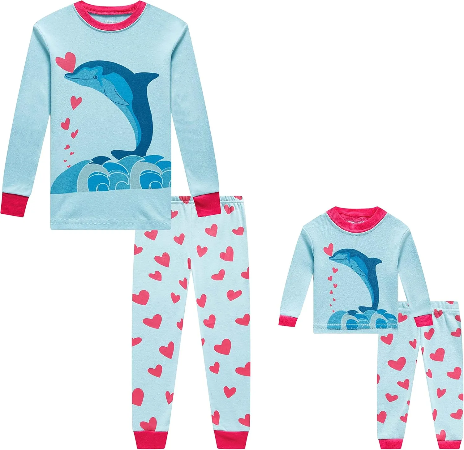 Babyroom Girls Pajamas Matching Doll Pjs Toddler Kids Cotton Sleepwear Christmas Clothes