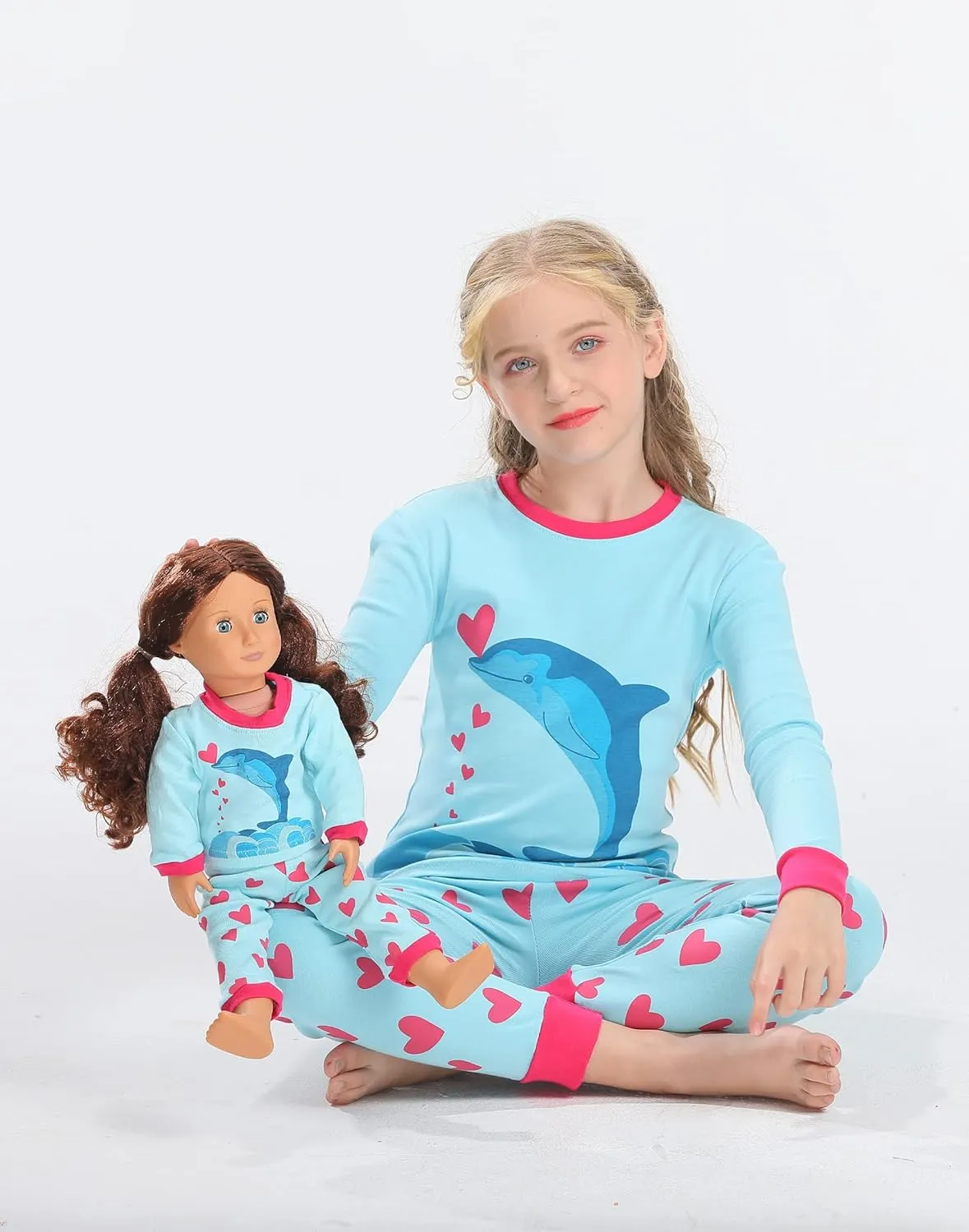 Babyroom Girls Pajamas Matching Doll Pjs Toddler Kids Cotton Sleepwear Christmas Clothes