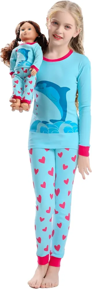 Babyroom Girls Pajamas Matching Doll Pjs Toddler Kids Cotton Sleepwear Christmas Clothes