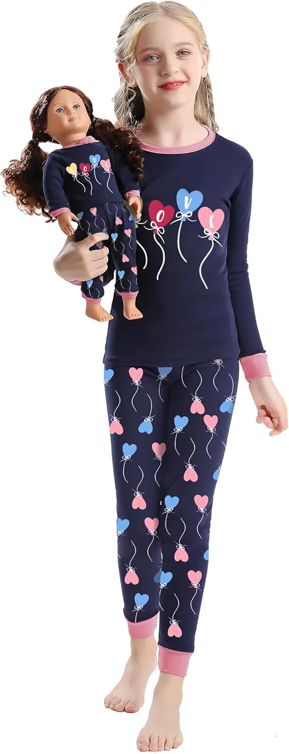 Babyroom Girls Pajamas Matching Doll Pjs Toddler Kids Cotton Sleepwear Christmas Clothes