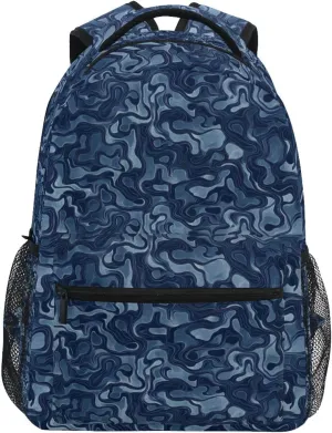 Backpacks for Teenager Waterproof Diaper Bag Backpack with Chest Strap for Business Work College Travel Trip Camouflage Navy Blue