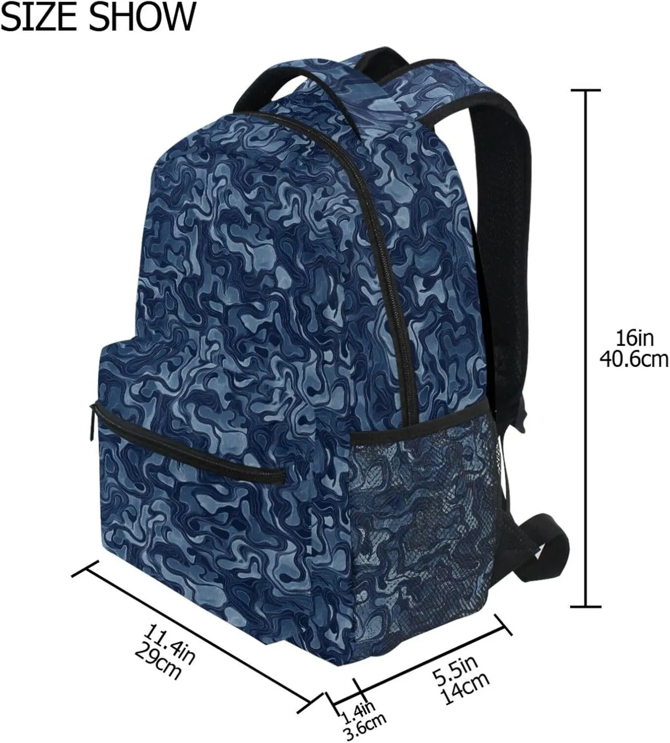 Backpacks for Teenager Waterproof Diaper Bag Backpack with Chest Strap for Business Work College Travel Trip Camouflage Navy Blue