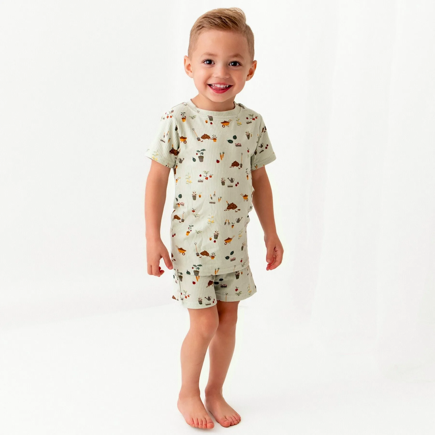 Backyard Garden Small Ribbed Shorts Two-Piece Set