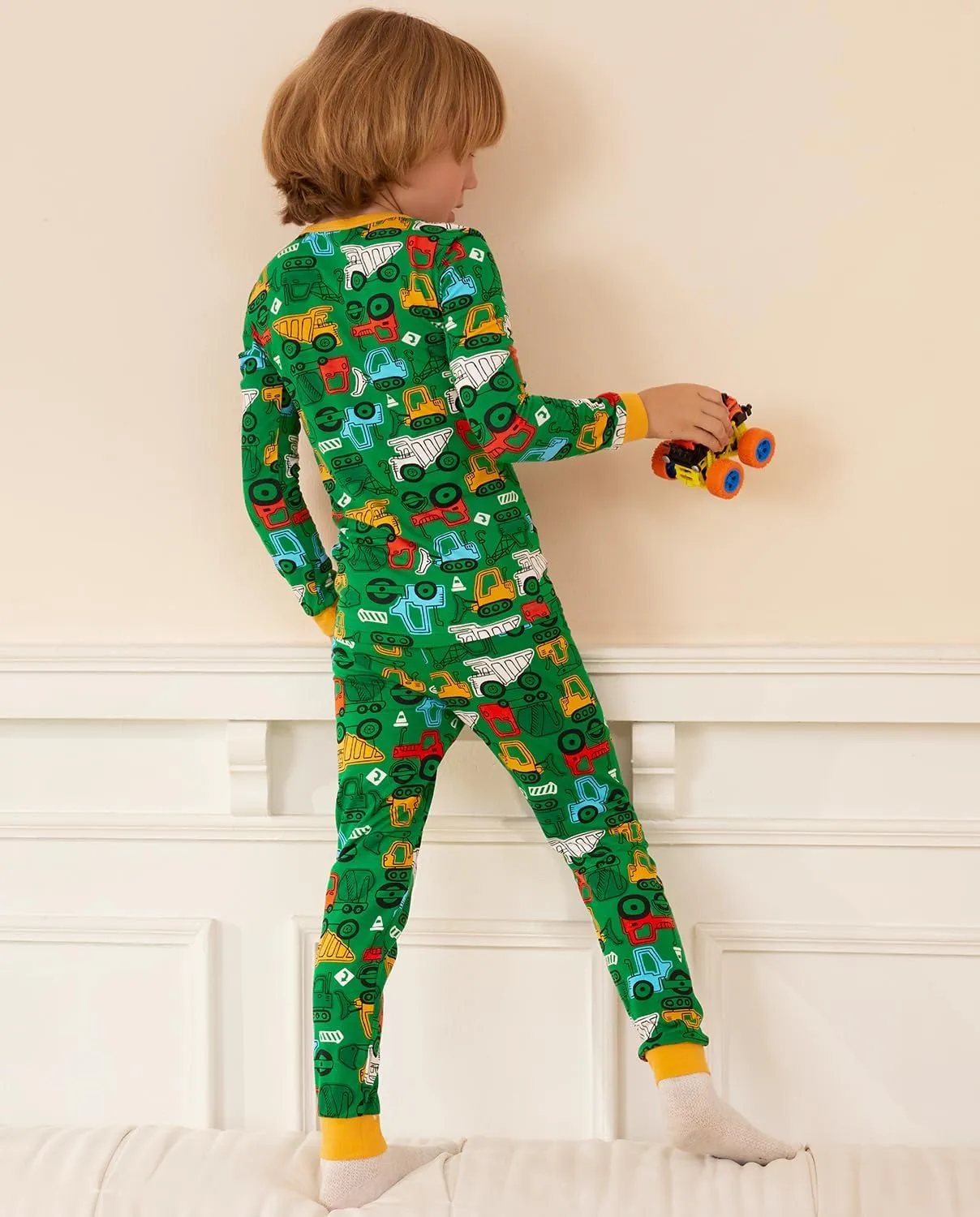 Bamboo Viscose Toddler Pajamas Boys Girls Baby Car Pjs Sets 12M-8Y Kids 2pcs Long-Sleeve Sleepwear Snug fit