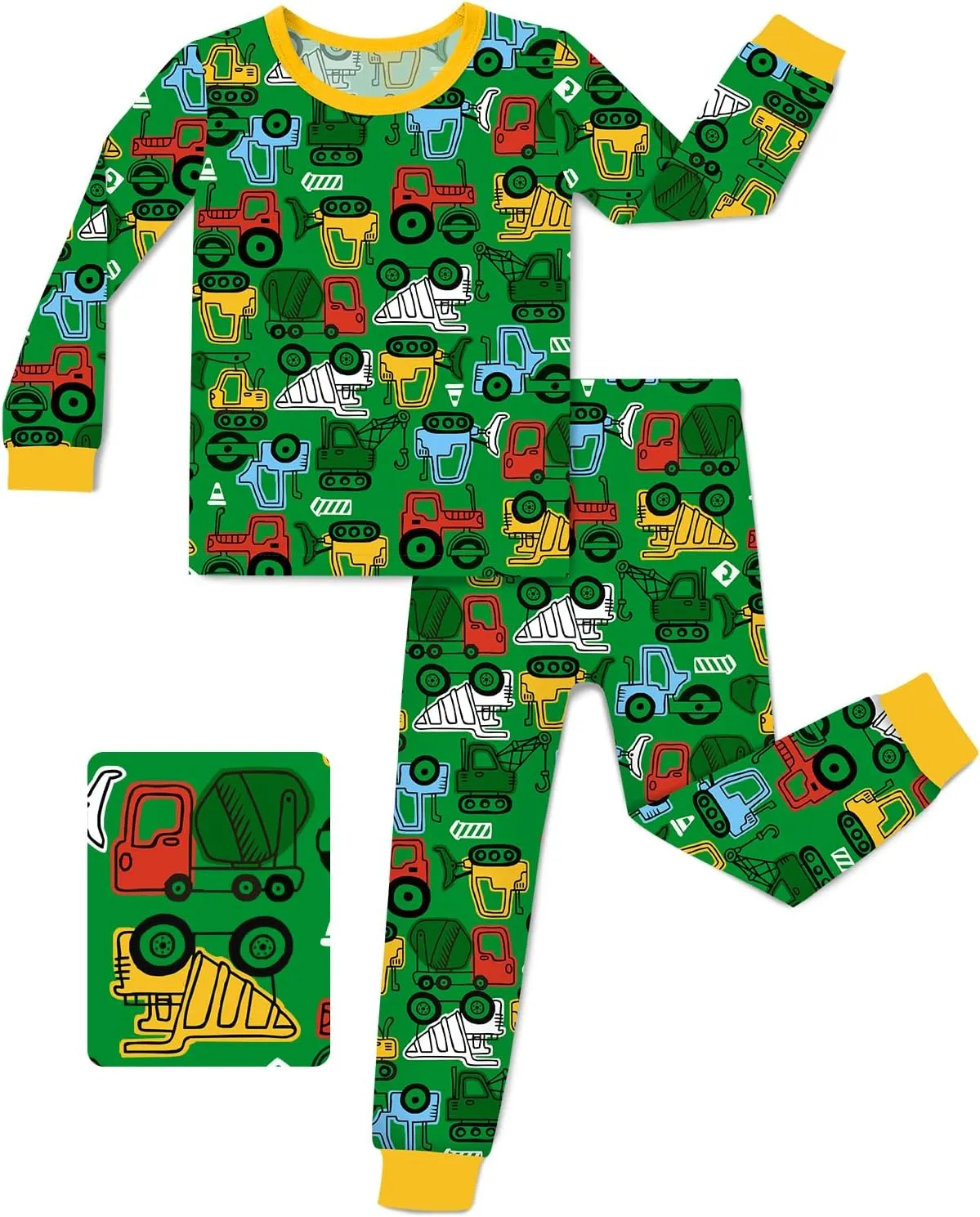 Bamboo Viscose Toddler Pajamas Boys Girls Baby Car Pjs Sets 12M-8Y Kids 2pcs Long-Sleeve Sleepwear Snug fit
