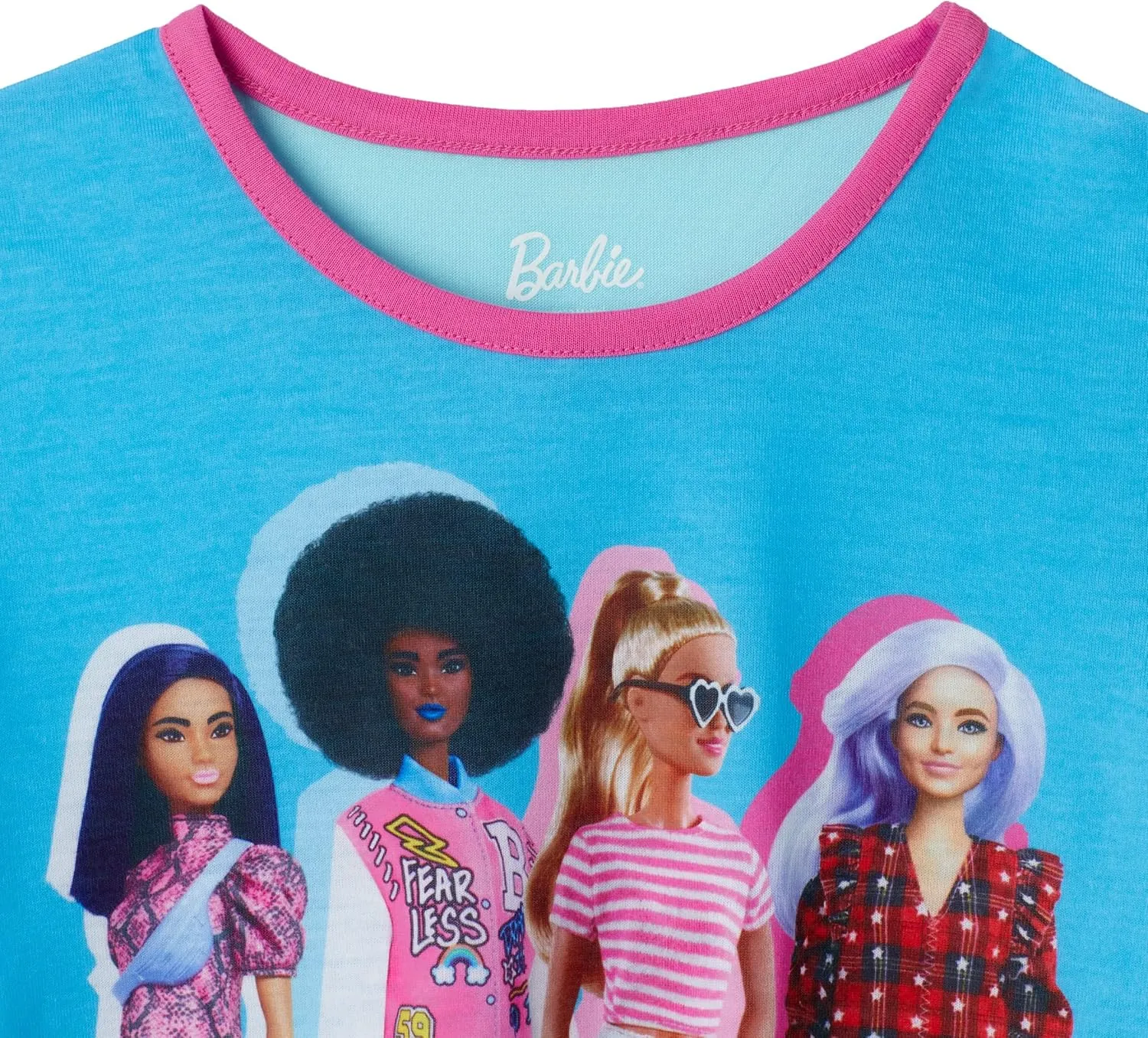 Barbie Girls Pajama Pants and Sleep Shirt Sets for Kids 4 Piece Sleepwear Set for Girls