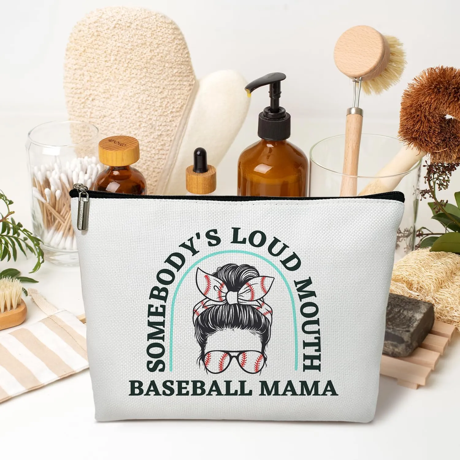 Baseball Mom Gift for Women Makeup Bag, Mother's Day Gift for Her, Softball Mom, Sports Mama, Baseball Game Day Gift for Athlete Mom, Baseball Mom - Makeup Bag Travel Toiletry Pouch -06