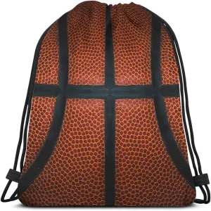 Basketball Drawstring Bags Backpack Bag Game Leather Texture Spot Sport Red Black Color Team Popular Art Cool Ball Sport Gym Sack for Men Women