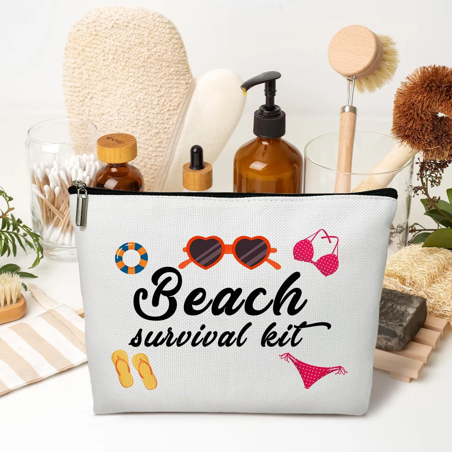 Beach Gifts for Women Makeup Bag, Summer Vacation Gift for Her, Sister, Mom, Aunt, Daughter, Niece, Friend, Besties, Beach Survival Kit - Makeup Bag Travel Toiletry Pouch -22