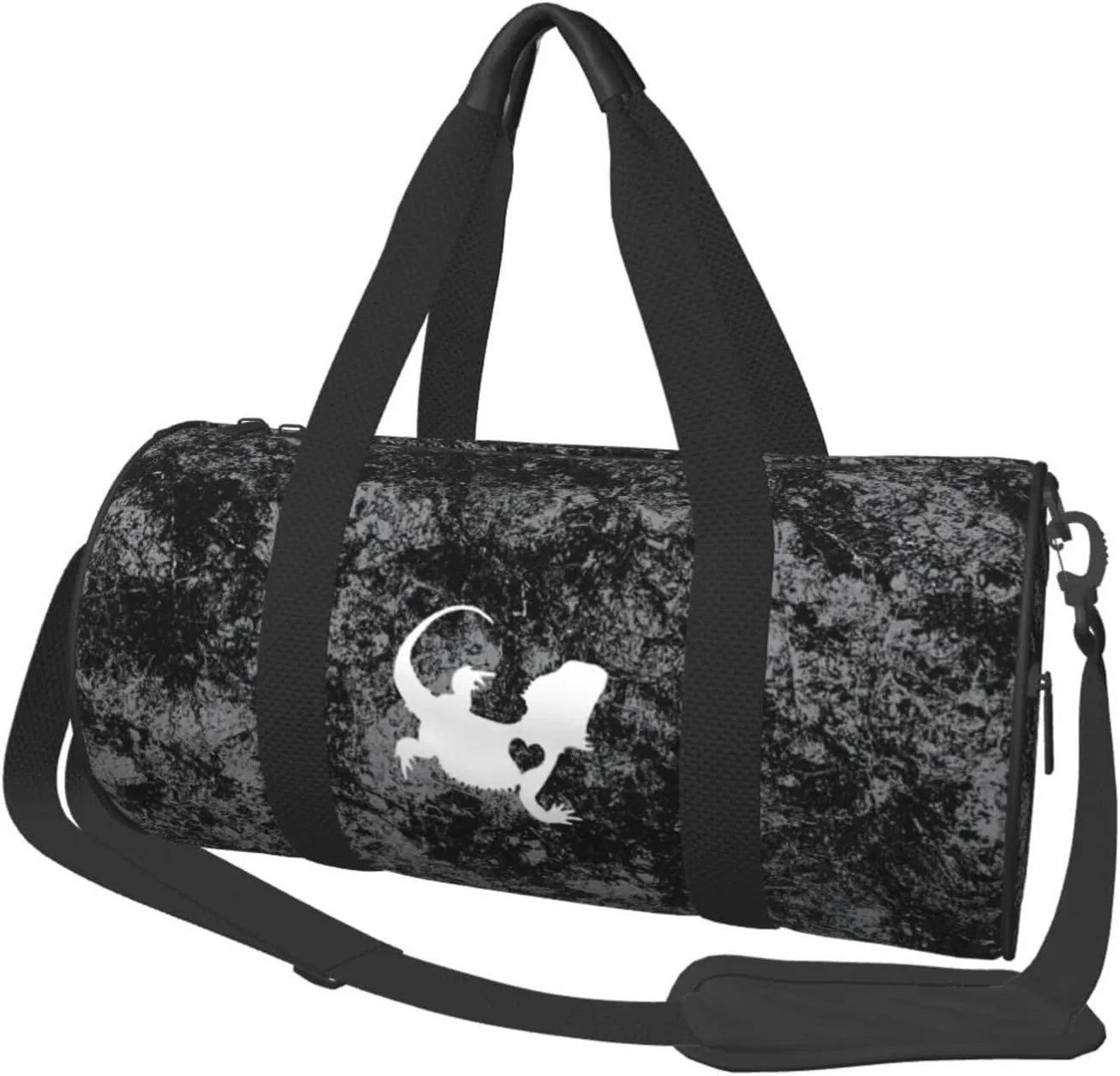 Bearded Dragon Convertible Garment Bag with Shoulder Strap, Carry on Garment Duffel Bag for Men Women - Rolling Foldable for Travel Luggage Bags (Black)