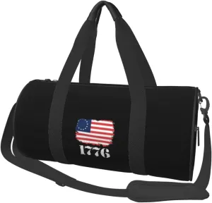 Betsy Ross Flag 1776 American Pride Convertible Garment Bag with Shoulder Strap, Carry on Garment Duffel Bag for Men Women - Rolling Foldable for Travel Luggage Bags (Black)