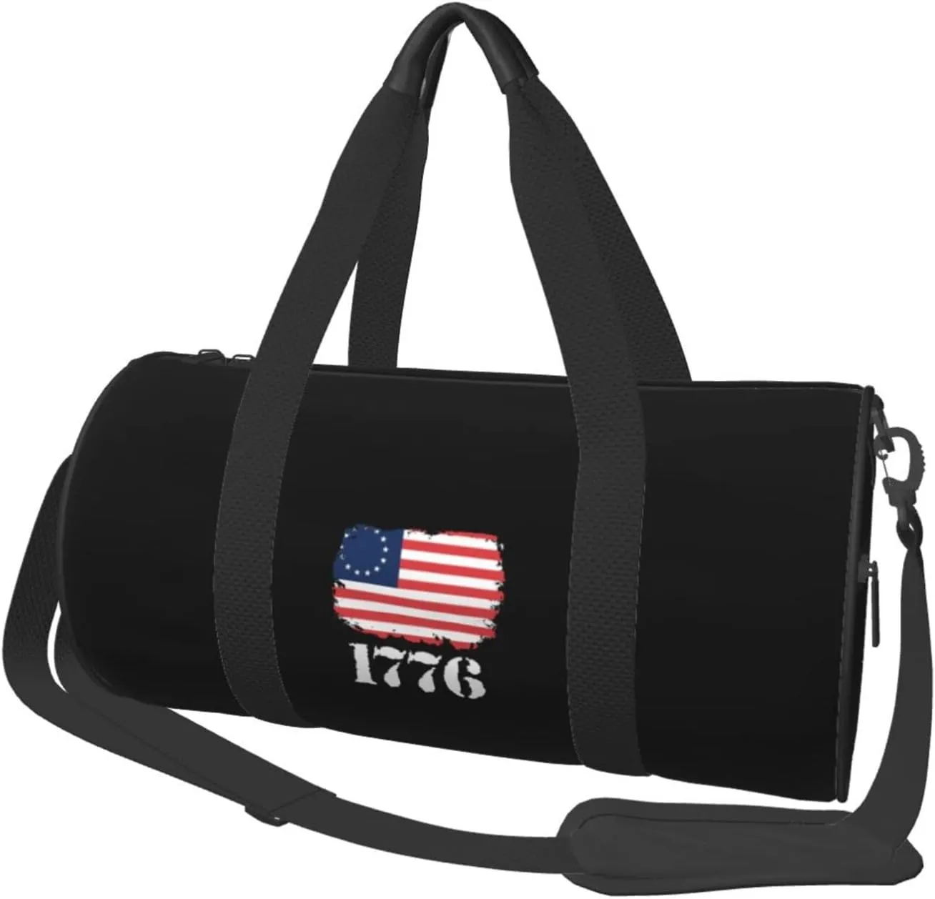 Betsy Ross Flag 1776 American Pride Convertible Garment Bag with Shoulder Strap, Carry on Garment Duffel Bag for Men Women - Rolling Foldable for Travel Luggage Bags (Black)