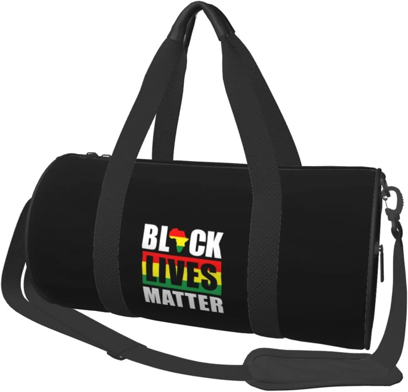 Black Lives Matter African American Convertible Garment Bag with Shoulder Strap, Carry on Garment Duffel Bag for Men Women - Rolling Foldable for Travel Luggage Bags (Black)