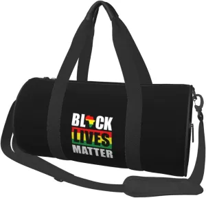 Black Lives Matter African American Convertible Garment Bag with Shoulder Strap, Carry on Garment Duffel Bag for Men Women - Rolling Foldable for Travel Luggage Bags (Black)