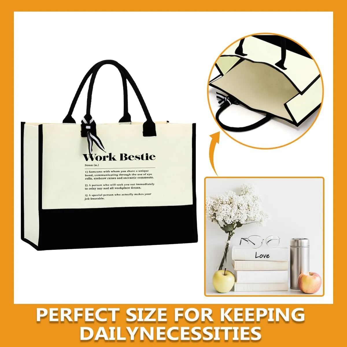 Blue Leaves Soul Sister Gifts Work Besties Gifts for Women Tote Bag Waterproof Large Reusable Grocery Bags Friendship Gifts