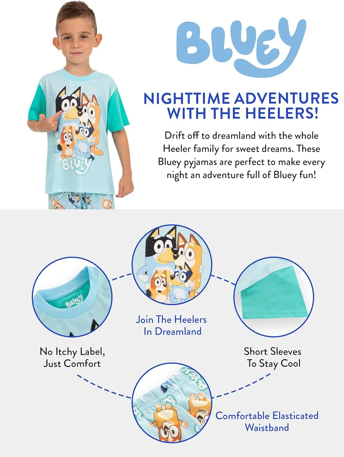 Bluey Boys Pajamas | Bingo Boys' Pajama Sets | Long Sleeve Pajamas