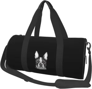 Boston Terrier Convertible Garment Bag with Shoulder Strap, Carry on Garment Duffel Bag for Men Women - Rolling Foldable for Travel Luggage Bags (Black)