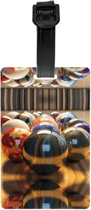 Bowling Balls Pattern Luggage Tag Used in Luggage, Duffel Bags, Gym Bags, Tool Boxes, 3.3 X 21 in
